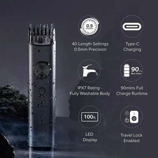 Xiaomi Grooming Kit Pro Waterproof Beard Trimmer Electric Shaver – Black